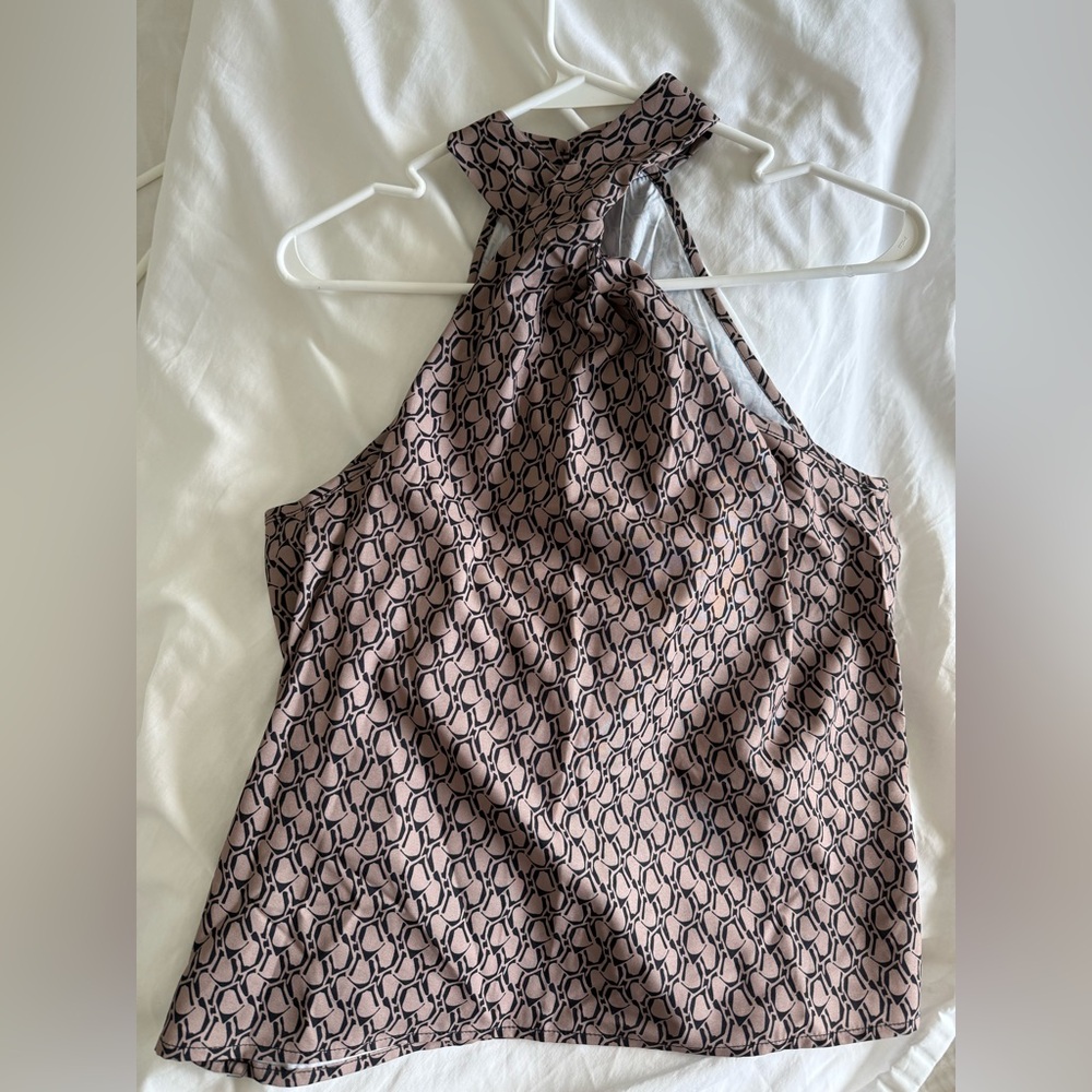 Stylish Pink and Black Halter Top